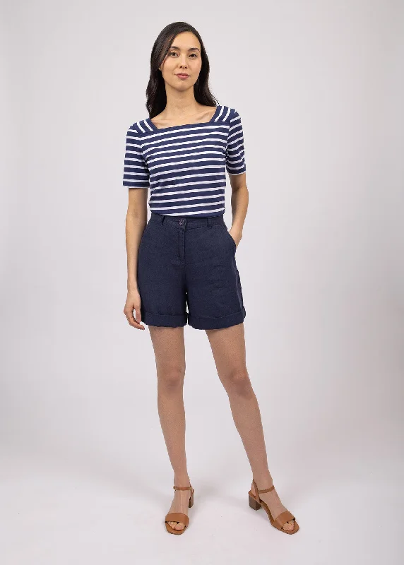 - Winter dog thick down jacketPléneuf square neck striped sailor shirt - short sleeves, in light cotton (MARINE/NEIGE)