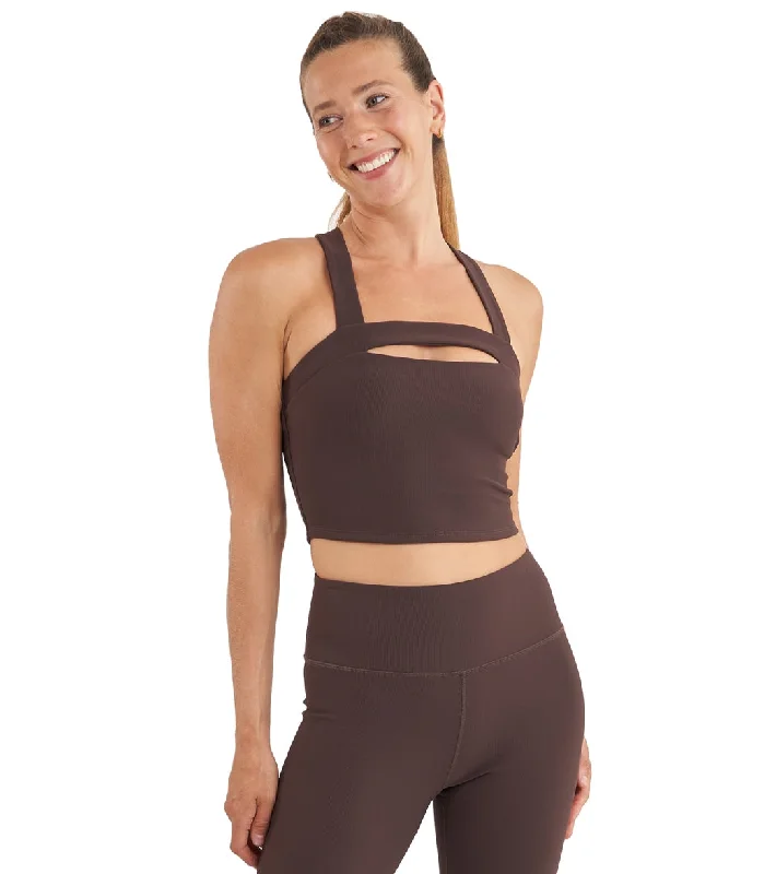 Thrive Societe Halter Cutout Brami Fudge