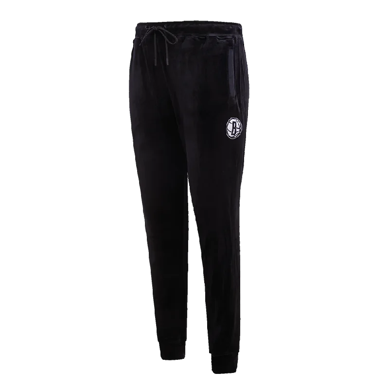 NBA BROOKLYN NETS CLASSIC WOMEN'S VELOUR JOGGER (BLACK)