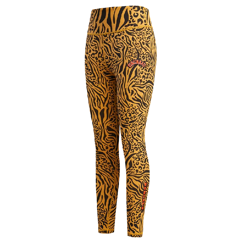 NFL CINCINNATI BENGALS ANIMAL PRINT AOP HW JERSEY LEGGING (NATURAL ANIMAL PRINT)