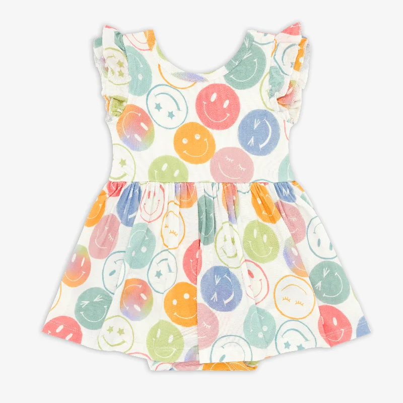 Positive Vibes Flutter Twirl Dress with Bodysuit