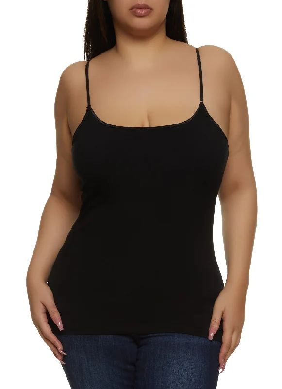 Plus Size Basic Cotton Scoop Neck Cami