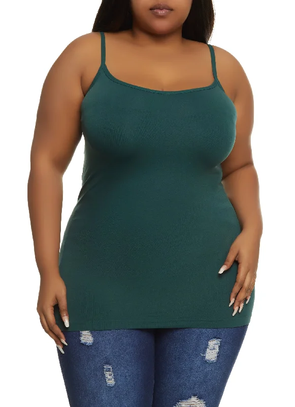 Plus Size Basic Seamless Scoop Neck Cami