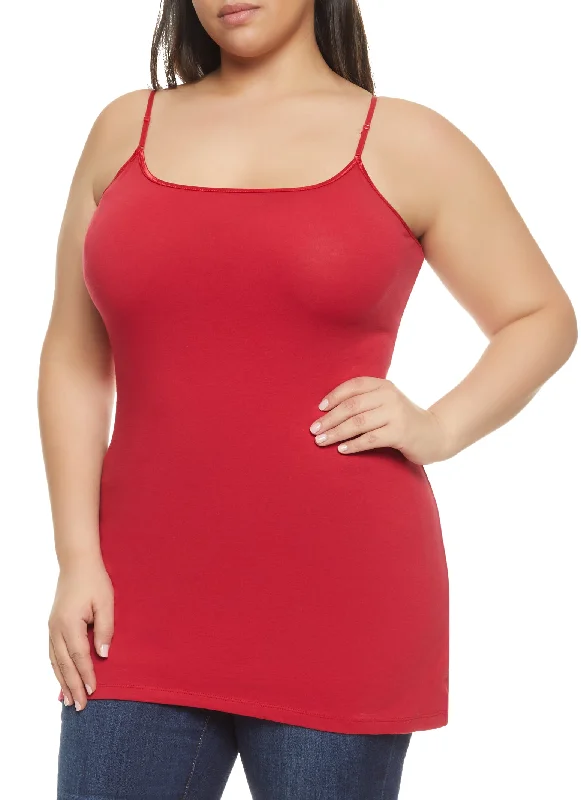 Plus Size Solid Scoop Neck Cami