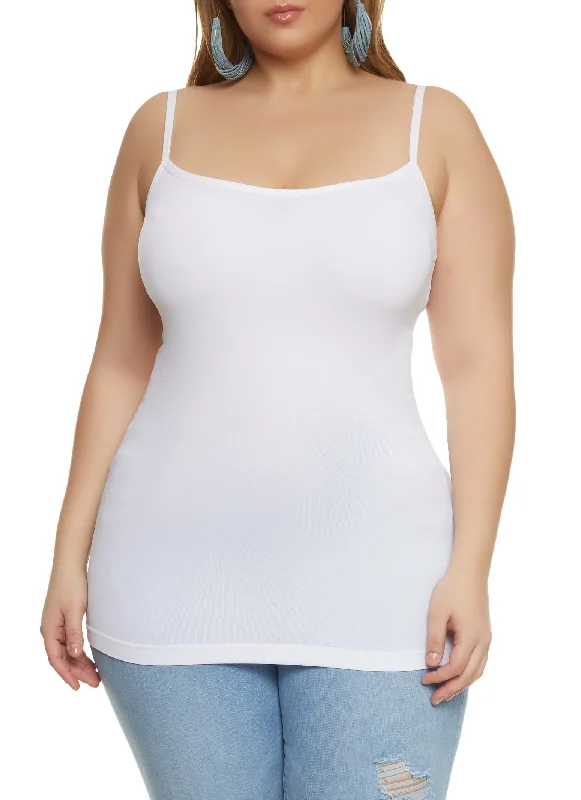 Plus Size Basic Seamless Scoop Neck Cami