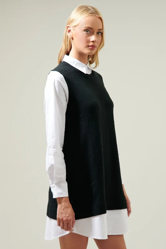 Mariela Sweater Vest & Poplin Dress - FINAL SALE